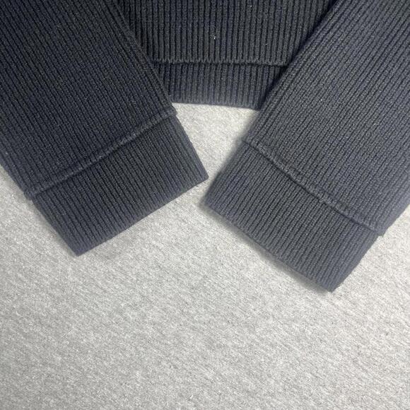 Urban Outfitters Black Ribbed Half-Zip cropped Sweater  Womans Size Medium - Picture 4 of 6